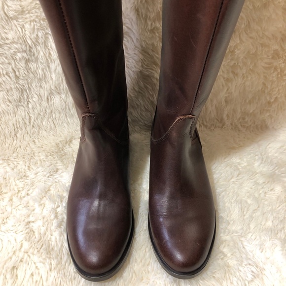 Steve Madden Leather Riding Boots Knee High Back zip Size 6.5 - Picture 2 of 8